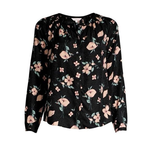 Rebecca Taylor Tops - NWOT Rebecca Taylor Black Floral Jacquard Daniella Silk Blouse Size 2 Small